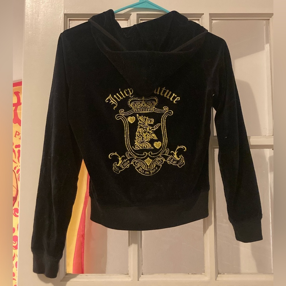 Juicy Couture Black and Gold Zip up hoodie